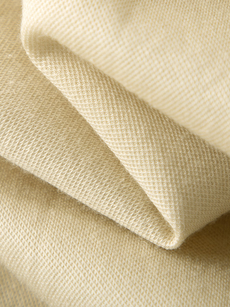 Women's Beige Notch Lapel Single Breasted Quarter Sleeve Blazer