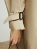 Women's Khaki Notch Lapel Double Breasted Trench Coat