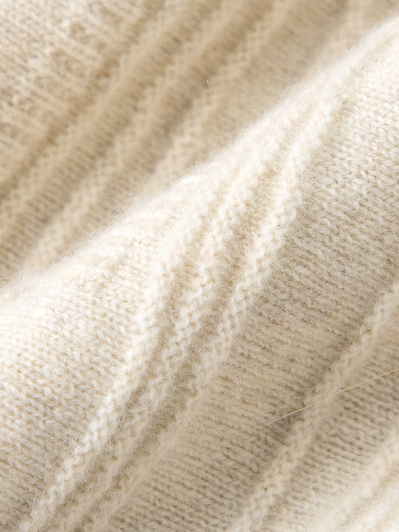 Jupe évasée beige en laine