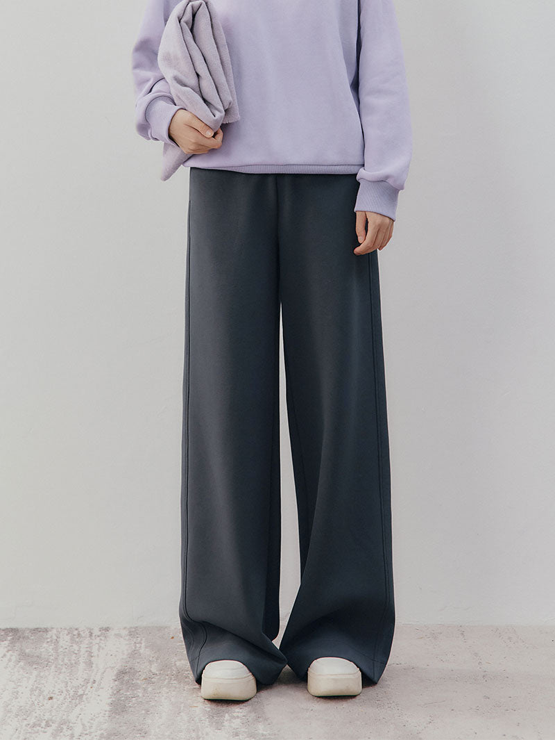 Women's Gray Wide Leg Stable Fit Trousers