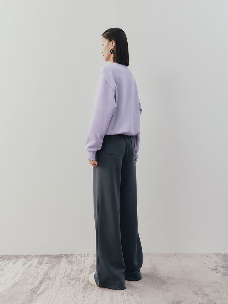 Women's Gray Wide Leg Stable Fit Trousers