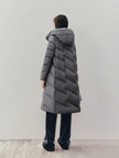 Women's Dark Gray Heavy Goose Puffer Hooded Jacket