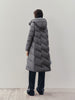 Women's Dark Gray Heavy Goose Puffer Hooded Jacket