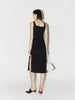 Women's Black Sleeveless Square Neck Dress