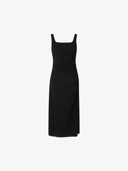 Load image 1 in gallery view. Women's Black Sleeveless Square Neck Dress