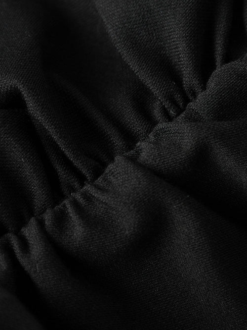 Load image 1 in gallery view. Women's Black Sleeveless Square Neck Dress