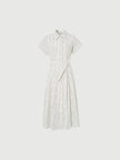 Beige belted dress
