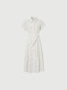 Beige belted dress