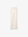Women's Beige Straight Fit Slit Design Trousers