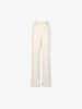 Women's Beige Straight Fit Slit Design Trousers