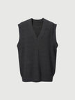 Dark gray V-neck knitted vest