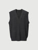 Dark gray V-neck knitted vest