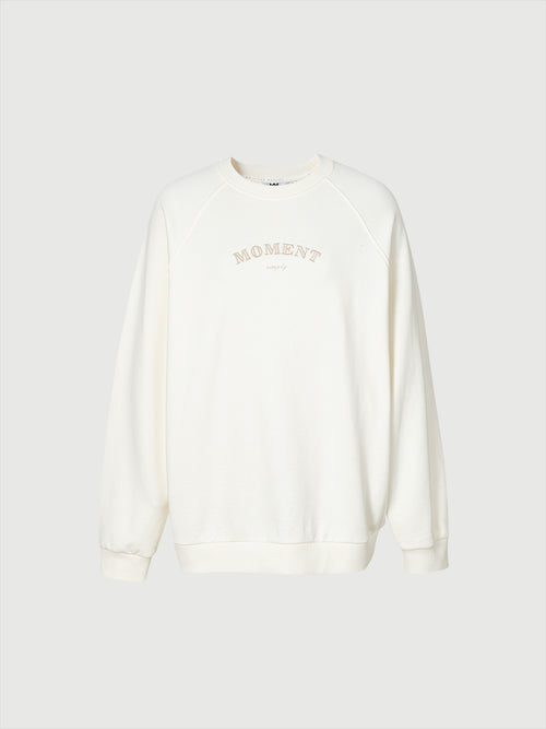 Carica immagine 1 in visualizzazione galleria. Women's Plain White Round Neck 100% Cotton Winter Sweatershirt