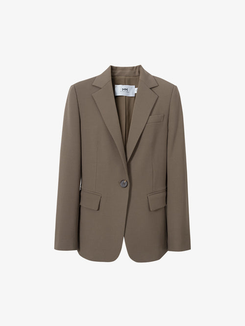 Charger l'image 1 dans la galerie. Women's Brown Notch Lapel Long Sleeves Blazer Jacket