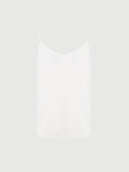 Load image 1 in gallery view. Sleeveless silk top, white, summer