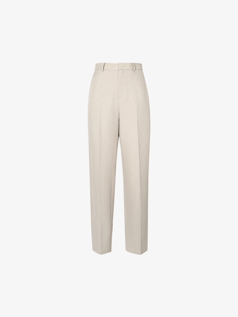 Women's Light Beige Classic Straight Fit Trousers