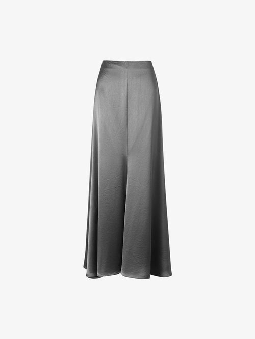 Charger l'image 1 dans la galerie. Women's Grey Straight Fit Breathable Acetate Skirt