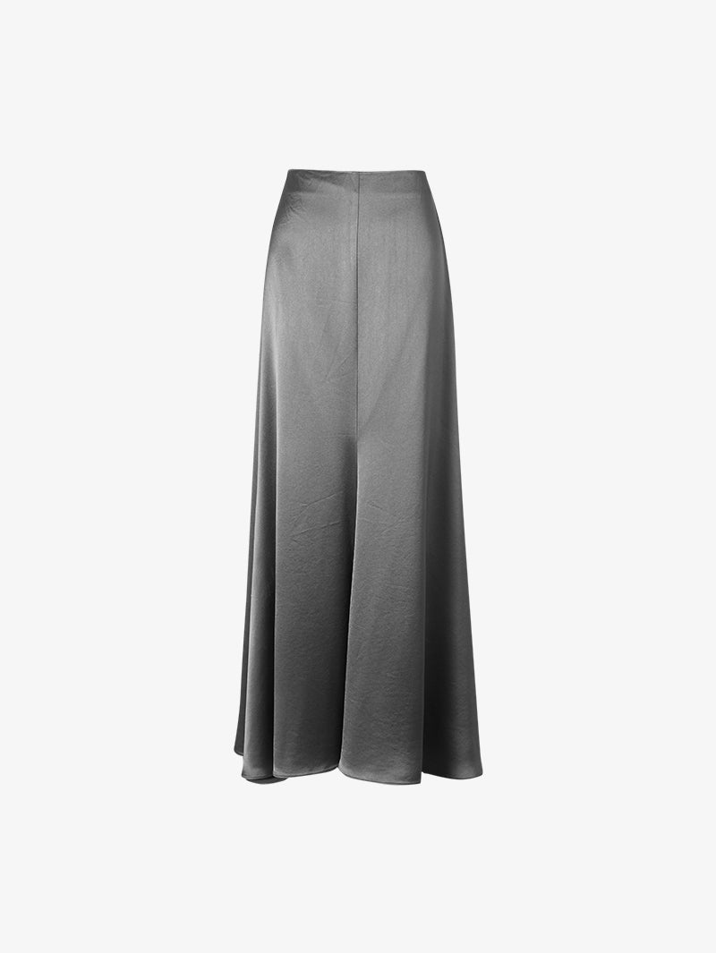 Women's Grey Straight Fit Breathable Acetate Skirt