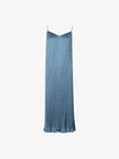 Pleated aqua blue dress