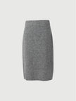 Women's Gray Straight Fit Knit Middle Length Skirt 5E1140551