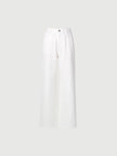 White cotton wide leg denim jeans
