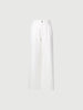 White cotton wide leg denim jeans