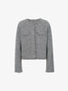 Women's Gray Round Neck Long Sleeves Knitted SweaterCardigan 5F8130461