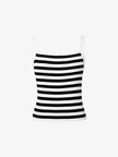 Women's White Black Stripe Camisole Short Top