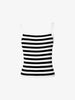 Women's White Black Stripe Camisole Short Top