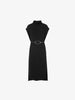 Women's Navy Blue High Neck Knit Wool Sweater Dress