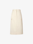 Beige cotton straight skirt