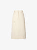 Beige cotton straight skirt