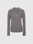Women's Gray Polo Neck Long Sleeve Kintwear