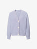 Women's Lavender V Neck Loose Fit Wool Cardigan Sweater