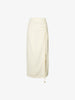 Women's White Acetate Straight Fit High Waist Warp Skirt