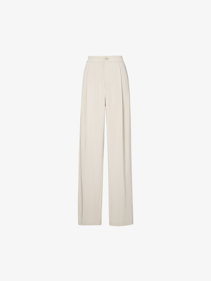 Women's Beige Straight Fit Lightweight Trousers