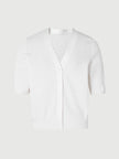 Women's Original White V Neck Short Sleeves Summer Knitwear Top