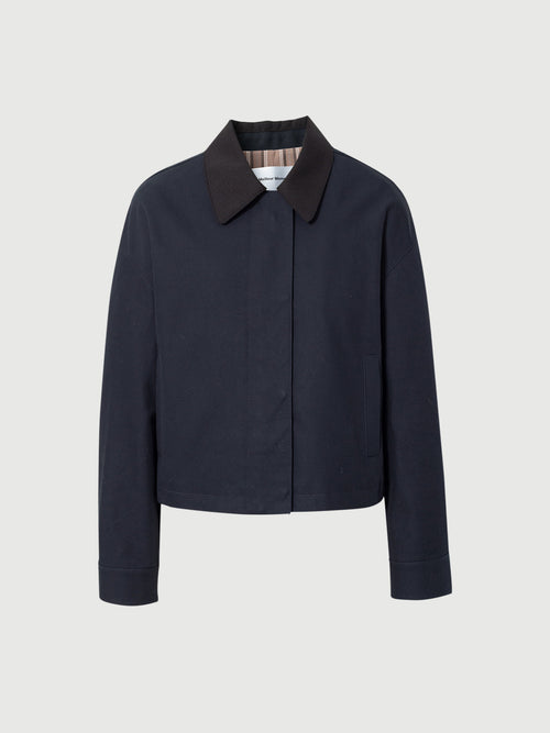 Load image 1 in gallery view. Cotton Drop-Shoulder Lapel Jacket
