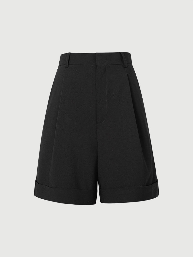 Women's Black A-Line Short Trousers