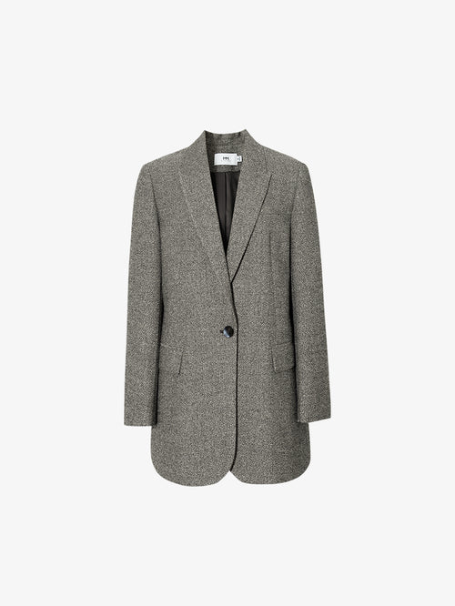 Charger l'image 1 dans la galerie. Women's Gray Peak Lapel Single Breasted Blazer