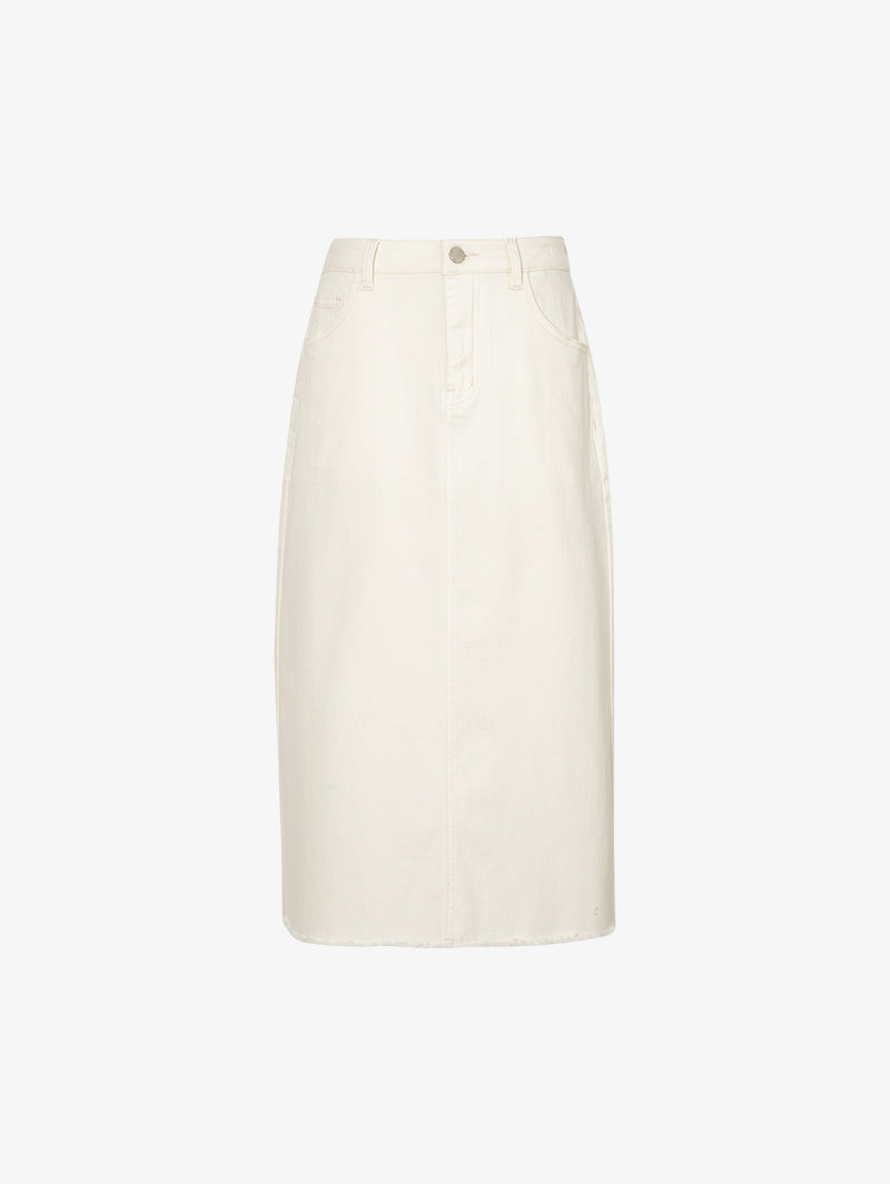 Women's Off-White Straight Fit Skirt