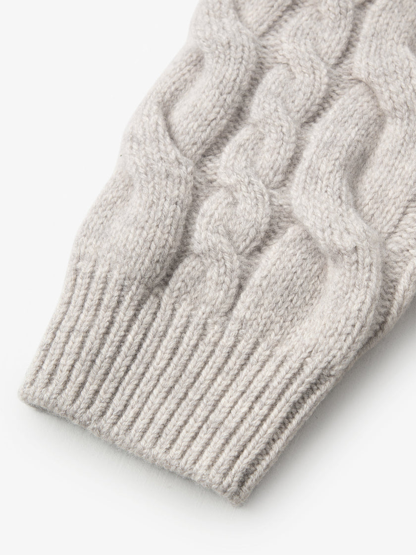 Women's Oatmeal-Colored V Neck 100% Wool Heavy Sweater Cardigan