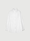 Women's Plain White Classic Collar Long Sleeves Button Down Winter Padded Jacket 5EA180061