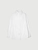 Women's Plain White Classic Collar Long Sleeves Button Down Winter Padded Jacket 5EA180061