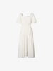 Women's Light Beige Square Neck Puff Sleeves Breathable Summer Dress