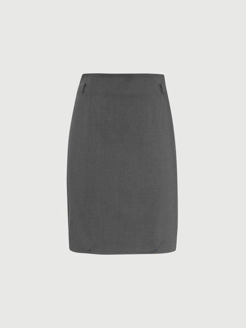 Charger l'image 1 dans la galerie. Women's Gray Straight Fit Middle Length Skirt