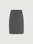 Women's Gray Straight Fit Middle Length Skirt