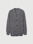 Women's Gray V Neck Button Down Sweater Cardigan