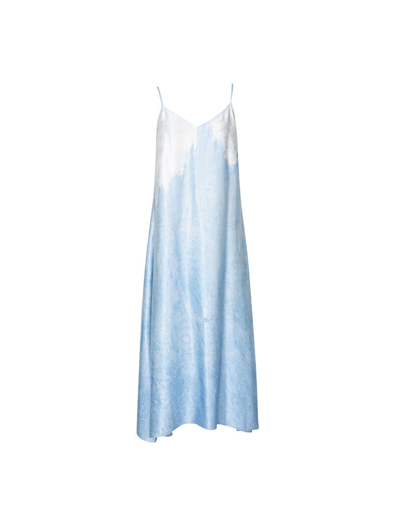 Sky blue satin dress - Capsule Collection
