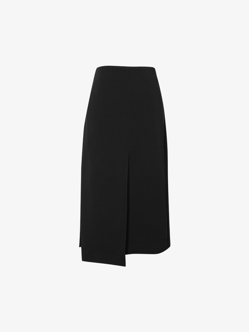 Women's Black Acetate Fiber A-Line Straight Fit Smooth Skirt